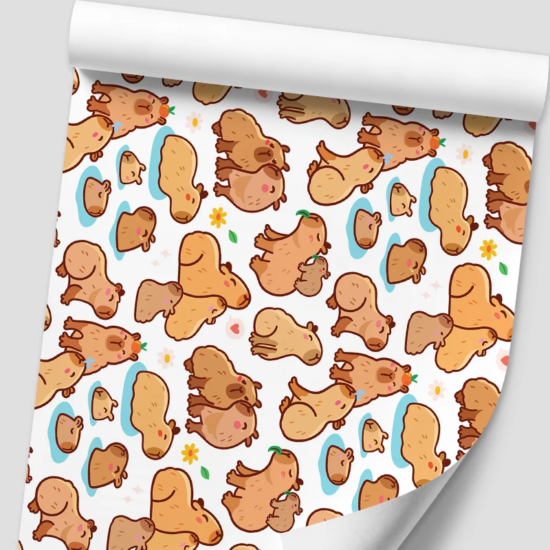 Papier d'emballage cadeau Style Capybara, 2 pièces/4 pièces, décor de célébration de mariage, saint-valentin, boîte-cadeau, emballage, fournitures de fête