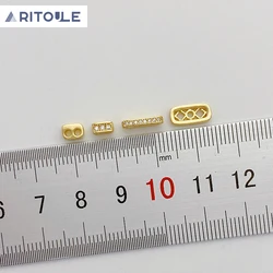 Custom-made 14K gold-plated color-preserving inlaid zircon pearl spacer double-hole row bead diy bracelet jewelry accessories.