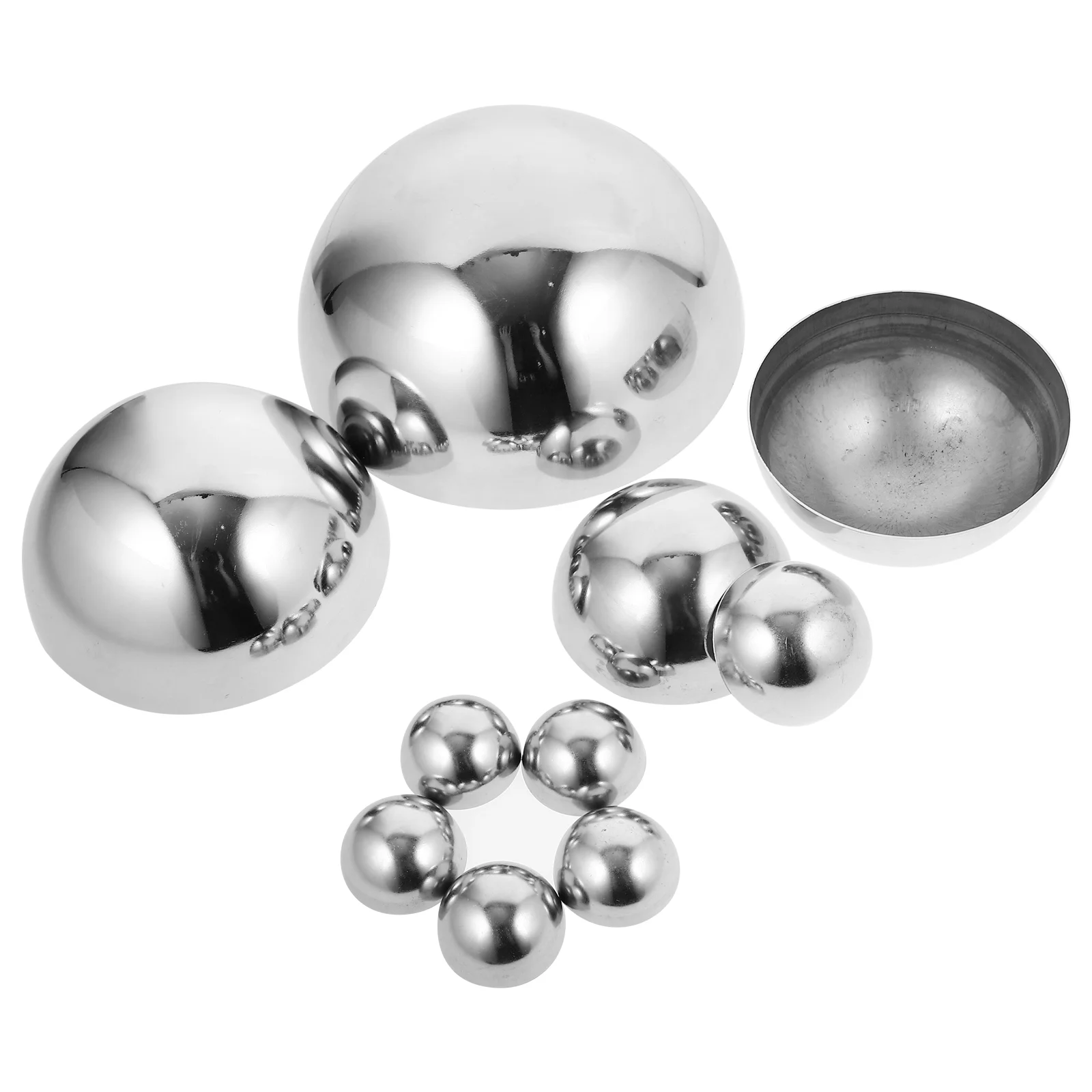 

10 Pcs Stainless Steel Garden Mirror Ball Seamless Floating Globe Outdoor Half Decor Reflective Gazing Spheres