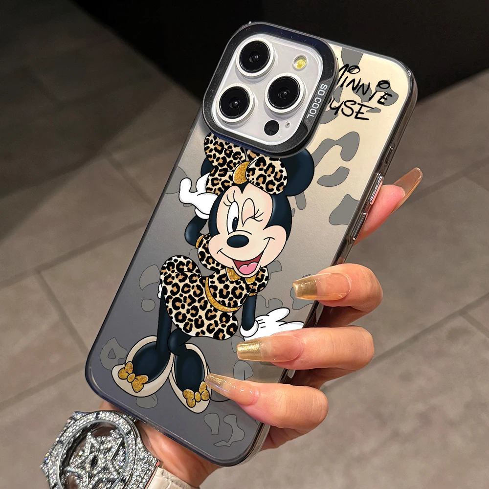 Disneys Minnie Mickeys Leopard Phone Case for Samsung Galaxy S26 S25 Edge S24 S23 S22 S21 FE S20 Ultra Plus 5G Silver Hard Cover - view 3