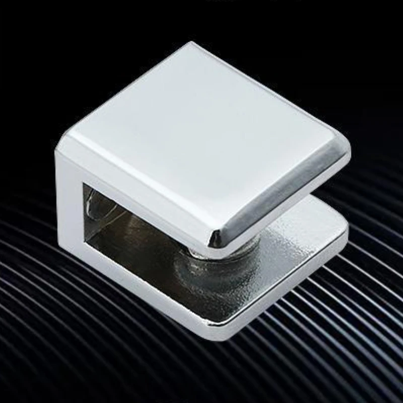 2pcs/lot Zinc Steel Wall Wine Cupboard Display Showcase Glass Shelf Clamp Clip Support Single Double Side Floating Glass Shelf