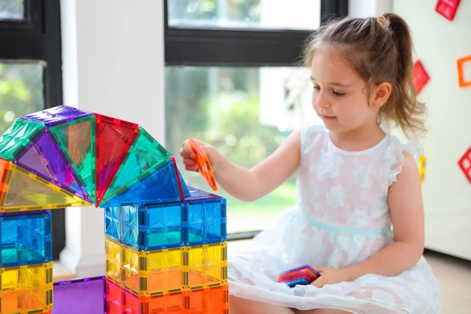 110PCS Premium MagneticTiles, MagnetTiles, STEM AUTHENTICATED, Magnetic Blocks, Magnetic Building Blocks, Magnets for Kids, Magn