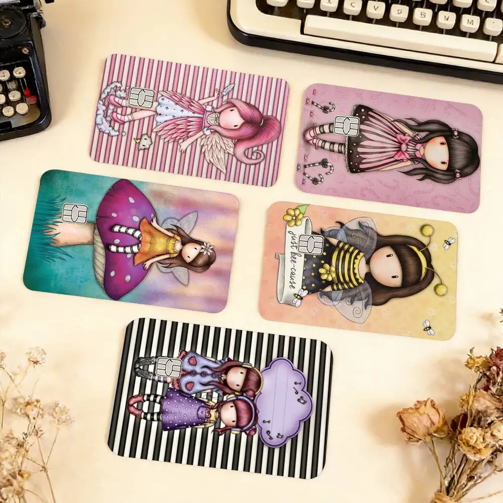 

Lovely S-Santoro G-Gorjuss Series Waterproof Film Skin Cover Credit Card Stickers Debit Front Bank Bus Pass