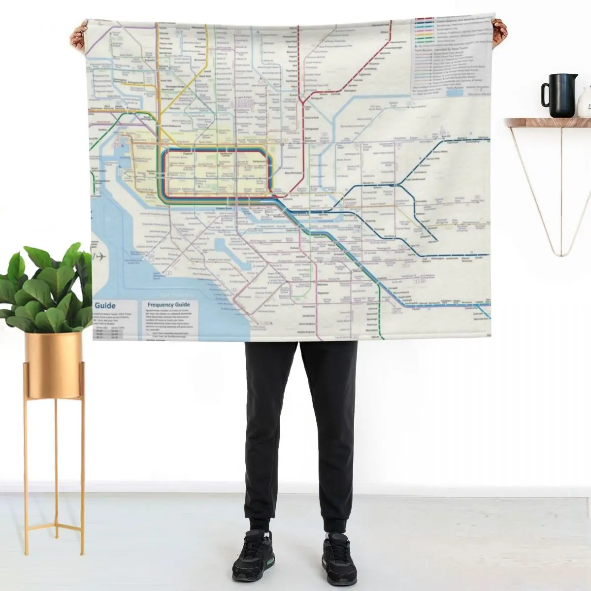 Melbourne train and tram map Throw Blanket Luxury Decorative Throw Soft For Baby decorative Warm Blankets