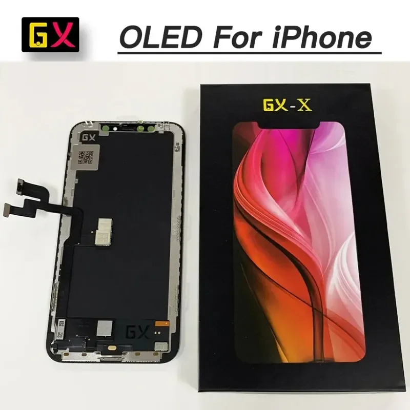 GX High Quality Display OLED True Tone With 3D Touch Screen For iPhone X XS Max 11 12 13 14 15 16Pro Max Screen Replacement LCD