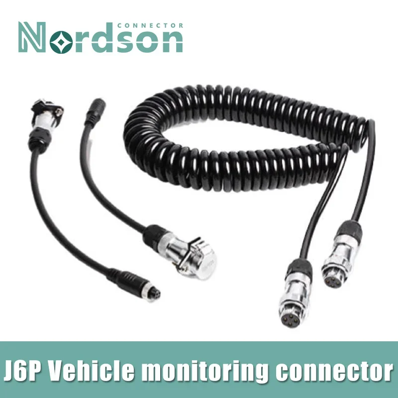 

J6P Jiefang Original Car Video Spring Wire 4 Pin Reversing Image Male Female Aviation Extension Cord JH6 J6 Vehicle Connectors