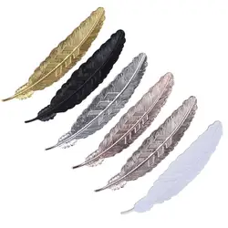 Marcapáginas de plumas de Metal Retro, estilo étnico, colgantes de plumas hechos a mano, marcador Ins creativo, herramientas de fotografía