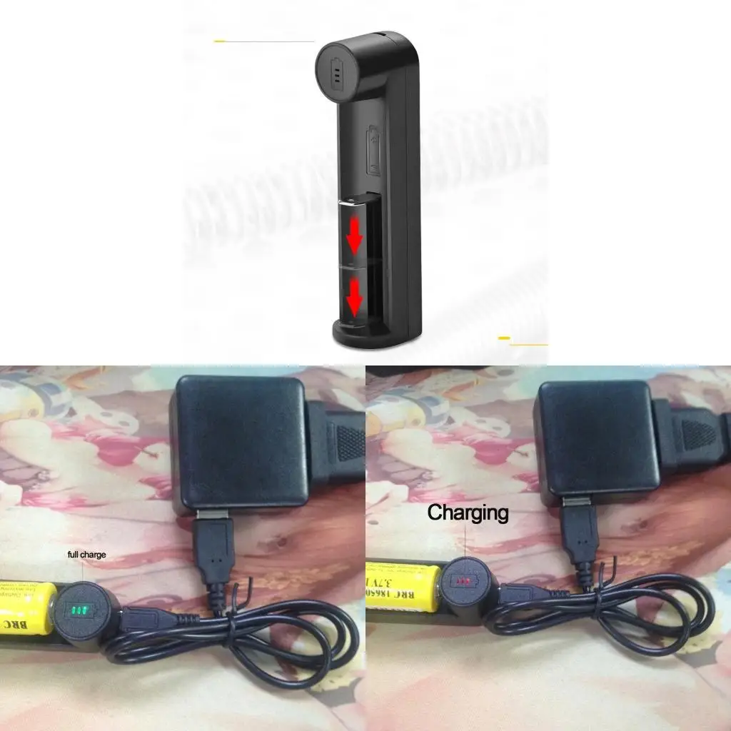 Battery with 53cm USB Cable for 21700/20700/26650/18650 Li-ion Battery