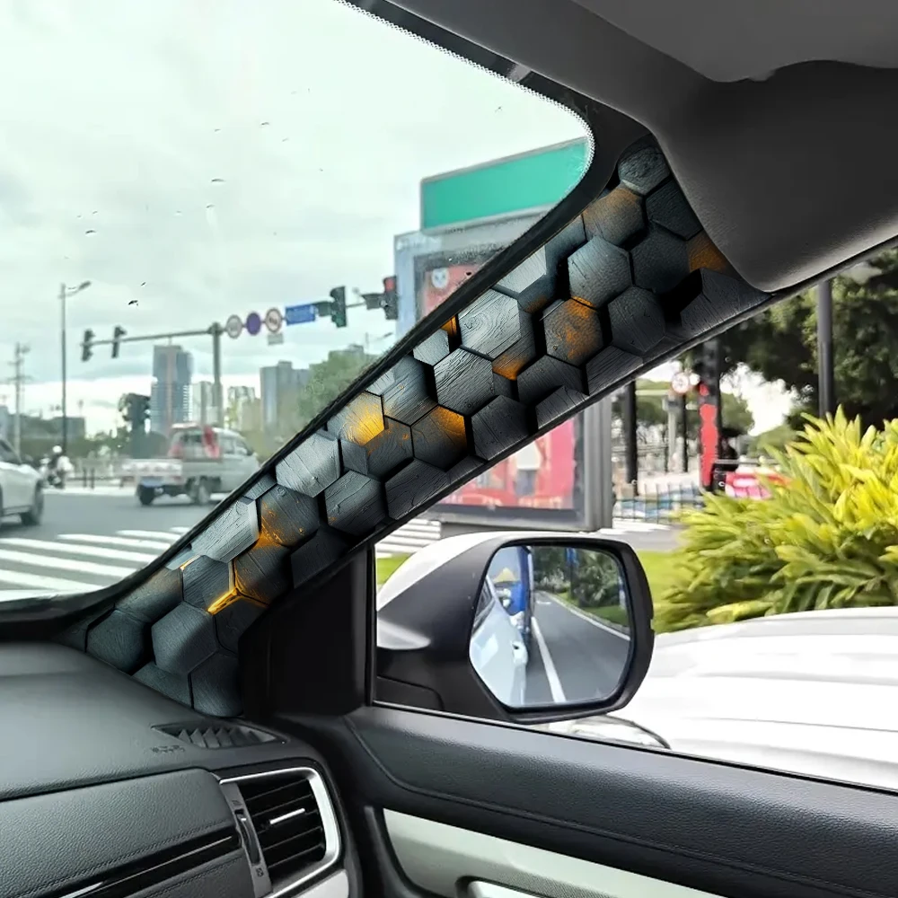 3D Mecha-Themed Car A-Pillar Stickers, Suitable for All Car A-Pillar Renovations and Decorations, with Self-Adhesive Backing.