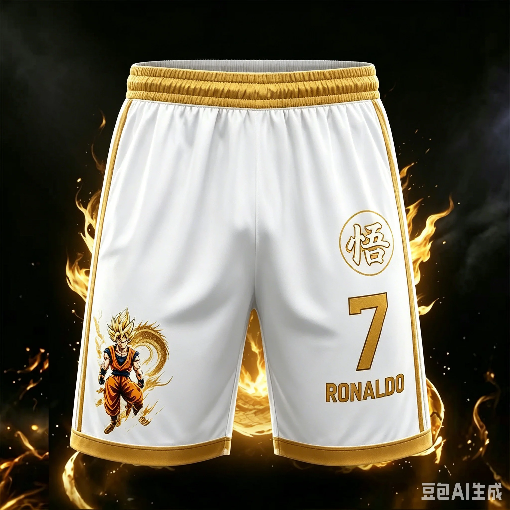 Sommer-Neuheit: Dragon Ball/Ronaldo 3D-gedrucktes, schnell trocknendes Kurzarm-Shorts-Set für Kinder/Erwachsene, Familien-Partnerlook, Kinder – Detail 8