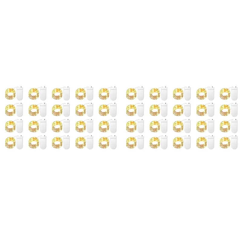 A01F-40Pack Fairy Lights Battery Operated 3.3Ft 20LED Mini Lights Starry Lights For Mason Jars Christmas, Warm White