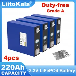 4 pz LiitoKala 3.2V 220Ah LiFePO4 batteria al litio ferro fosfato cella fai da te 12v camper Golf Cart Off-Road Solar Grade A TAX FREE