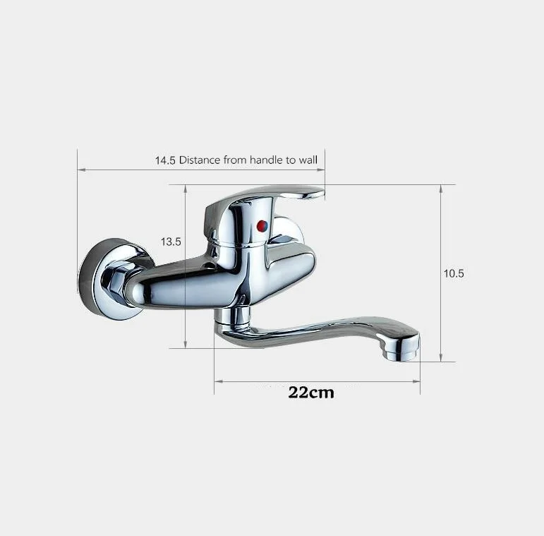 Imagem -06 - Fixado na Parede de Latão Cromado Torneira da Cozinha Vanity Faucet Swivel Toque Mixer Guindaste Torneira do Banheiro