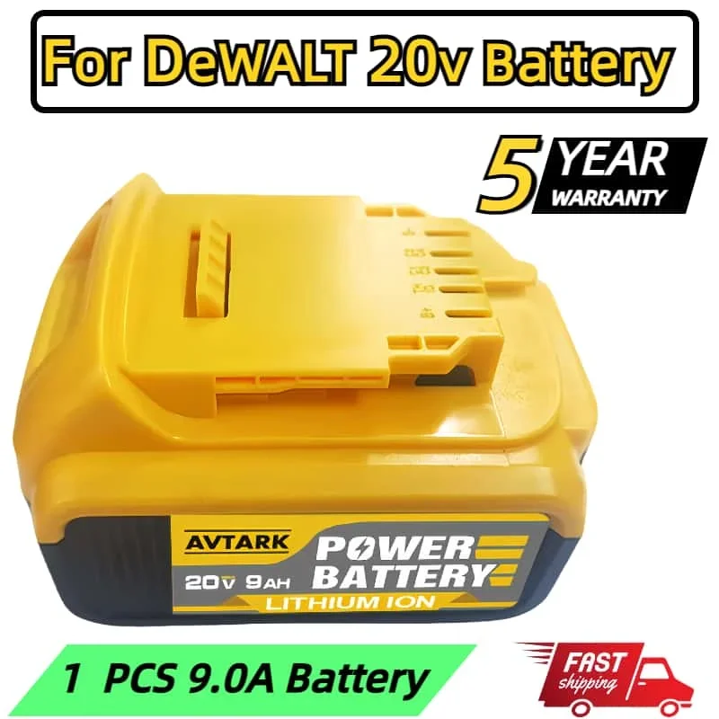 

DCB200 Power Tool Battery NEW For DeWalt 20V 12000mAh Rechargeable Li-ion Battery DCB205 DCB201 DCB203 20 Volt MAX With Charger