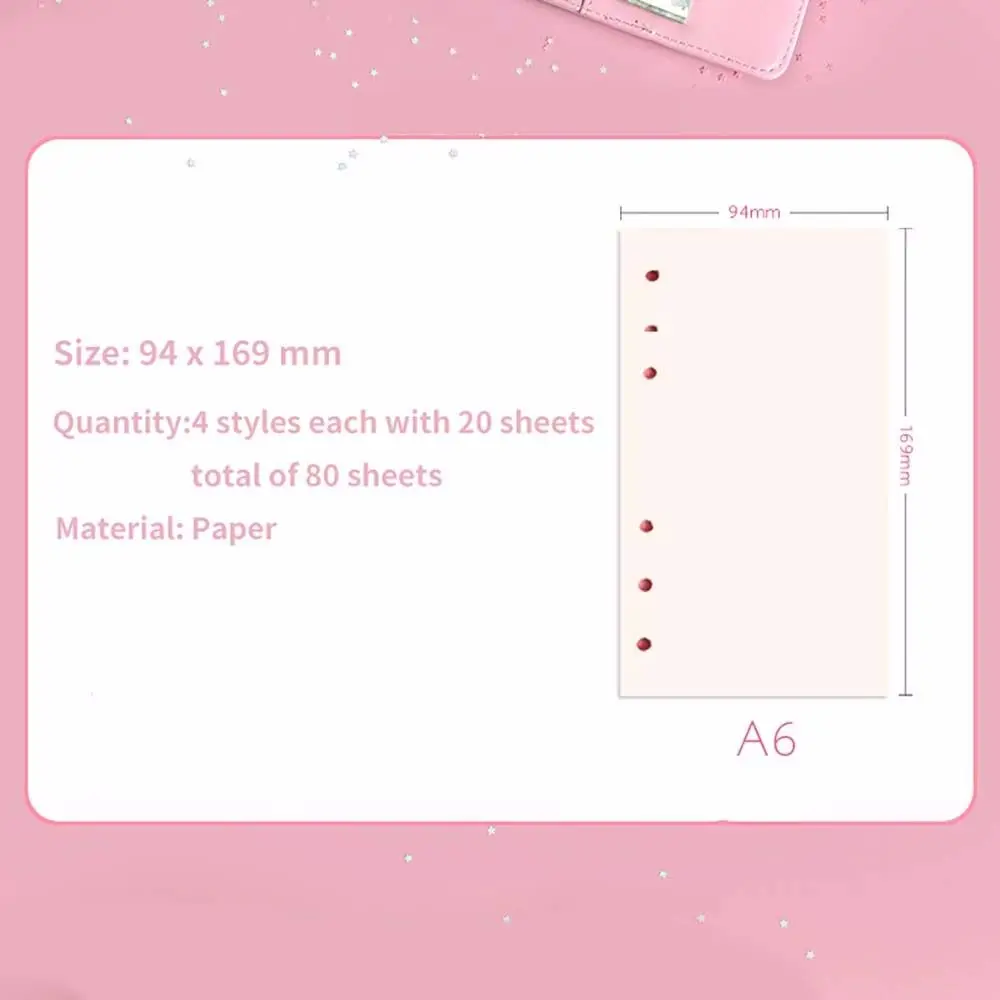 Notebook Binder Notebook Navulling Lijn Pagina \'S 80 Vellen Losse Blad Notebook Binnenpagina \'S A6 Sakura En Kat Binder