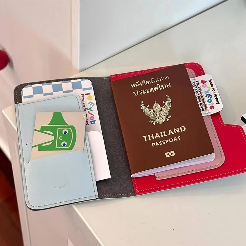 1 قطعة النساء الرجال الموضة رقيقة جدا جواز السفر حامي حامل البطاقة حافظة للبطاقات PU حامل جواز السفر محفظة بطاقة الهوية الائتمانية #5