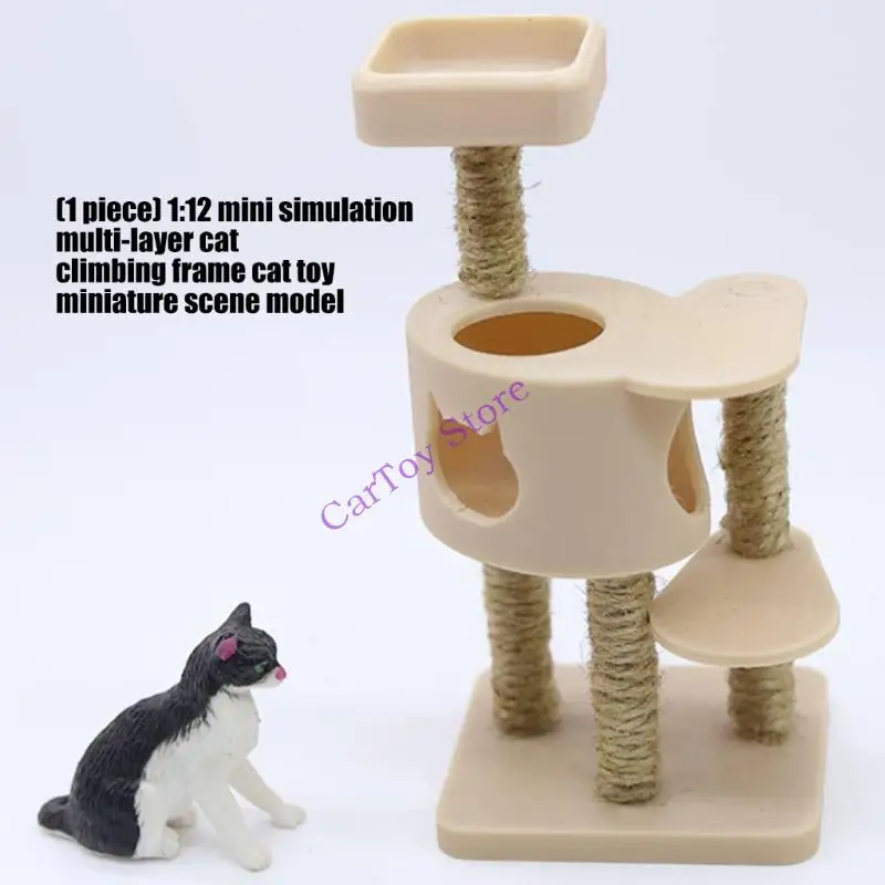 Multitiered Dollhouse Climbing Tower 1/12 Scale Miniature Accessories Encourages Imaginative Playtime