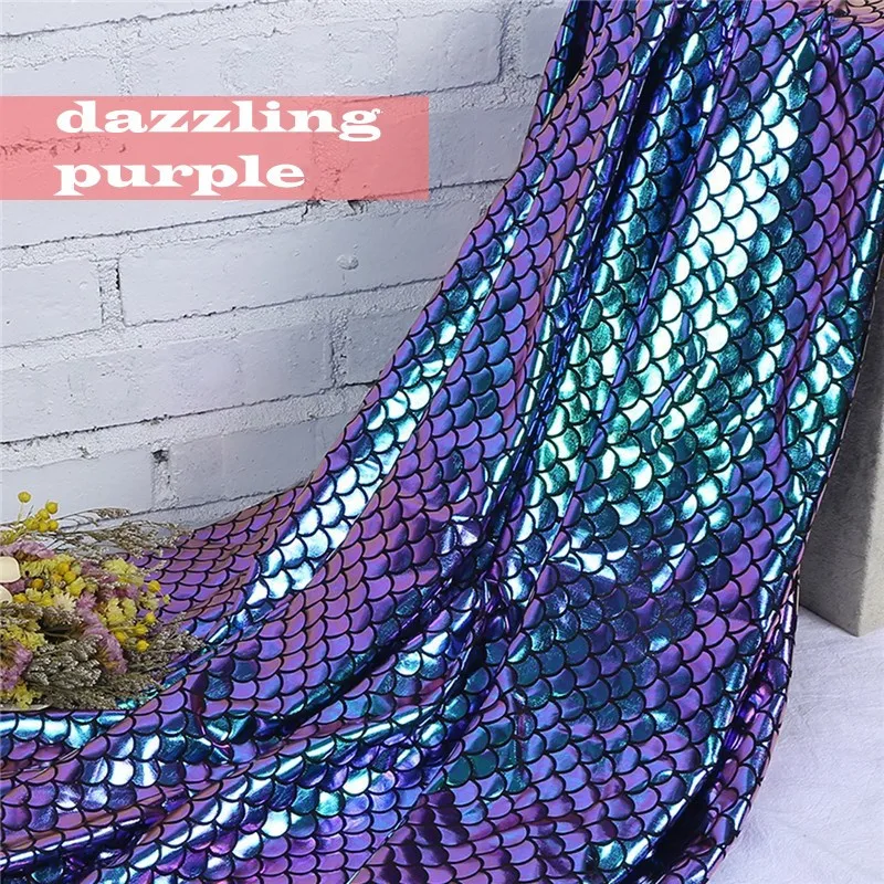 95cm Fish Scale Glitter Fabric Elasticity DIY Stage Performance Costumes Wedding Party Decoration Sewing Mermaid Swimsuit Fabric