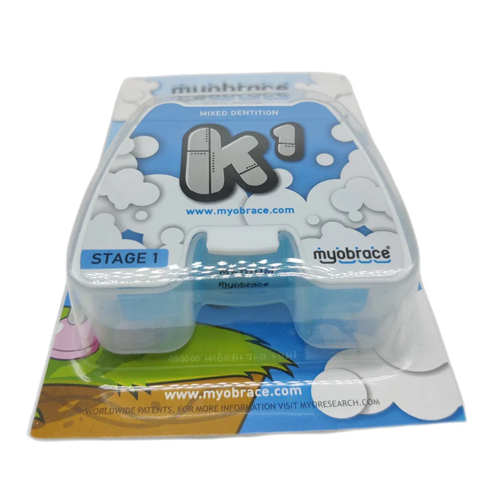 MRC Myobrace K1 Myofunctional Oral Habit Trainer, Soft Silicone Mouth Appliance for Kids 5‑8 Years Old, Stage‑1, S/M/L