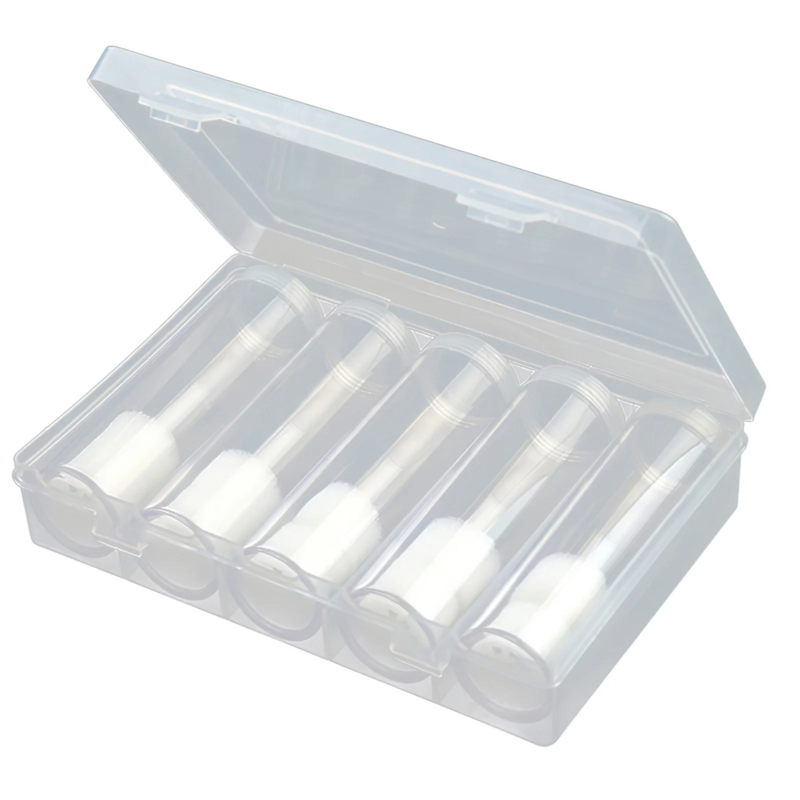 6pcs Plastic Clear Storage Tube Holder 5 Tube 1 Storage Box For Capsule Protection Display Dust-Proof Organizer Case