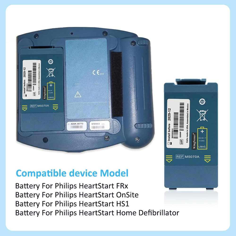 بطارية KingSener لمزيل الرجفان ، KSEPhilips HeartStart للمنزل في الموقع AED FRx HS1 ، M5066A ، M5067A ، 37.7wh ، M5070A ، بديلة