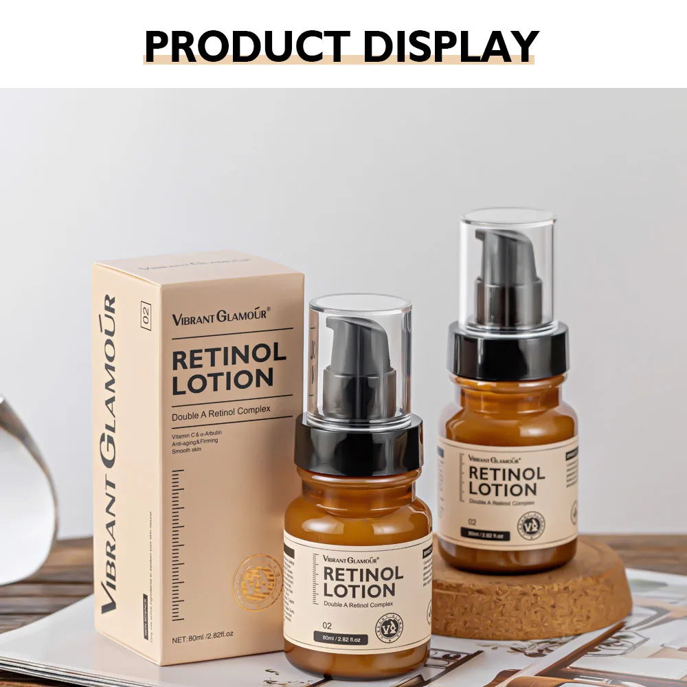 VIBRANT GLAMOUR Retinol Anti Aging Essence 80ml, Dark Spot Corrector for Face Body, Moisturizing Lotion for Dry Skin Fine Lines