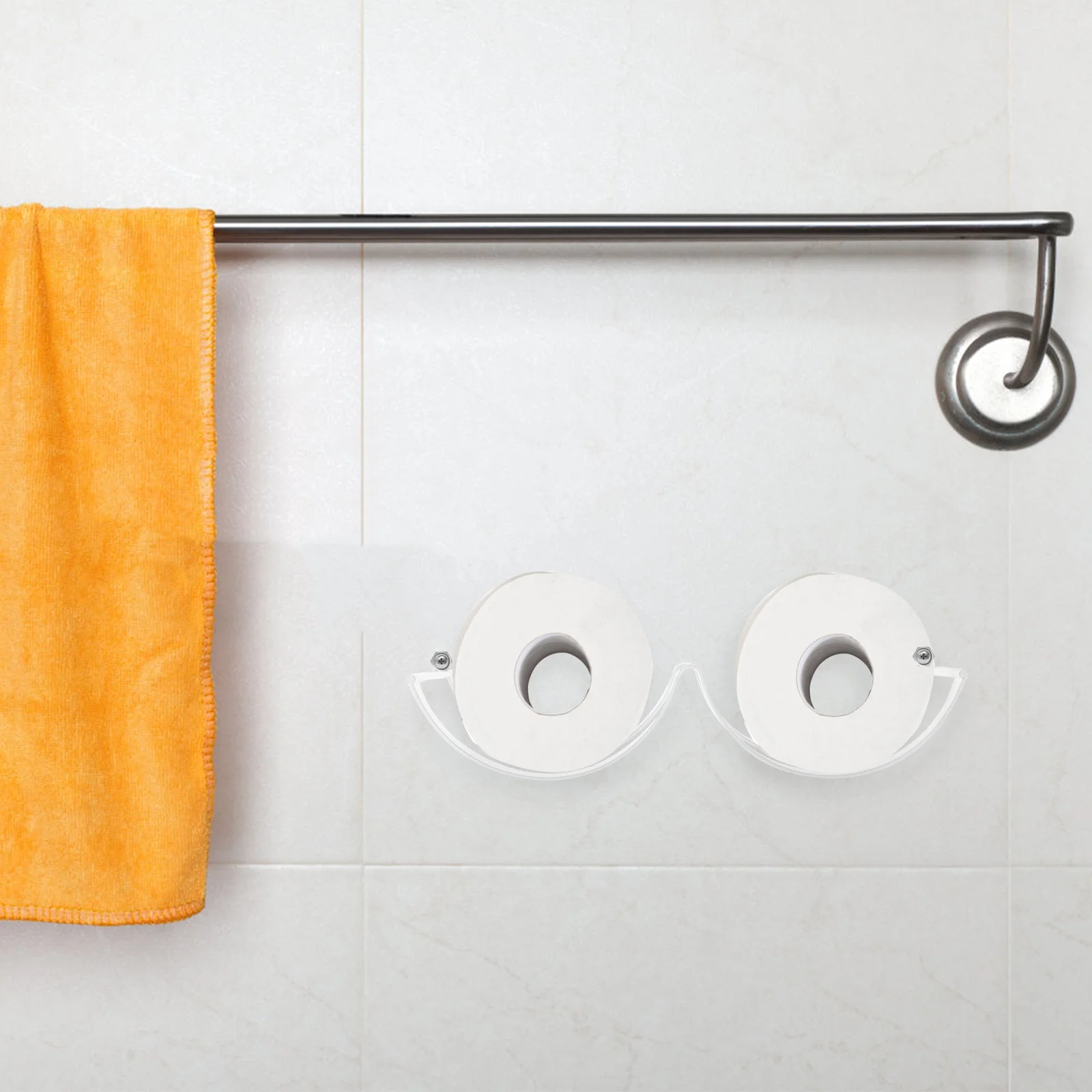 

4pcs Roll Holder Wall Mount Metal Tissue Rack For Bathroom Kitchen Toilet Paper Storage Household Paper Organizer Dispenser