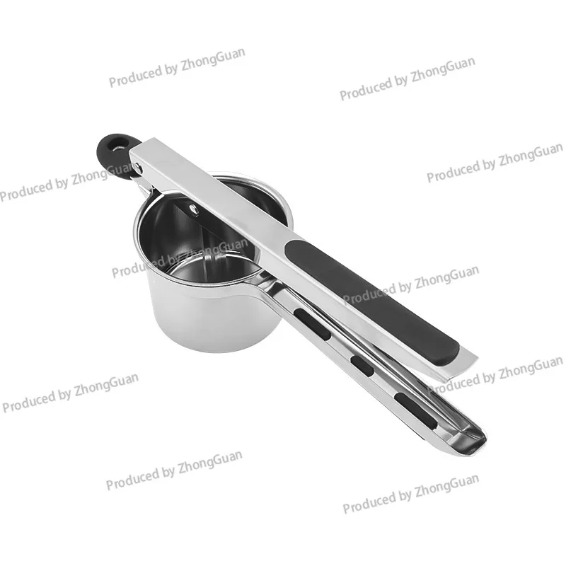 Stainless Steel Potato Press Potato Masher Household Thickened Silicone Handle Potato Mud Press