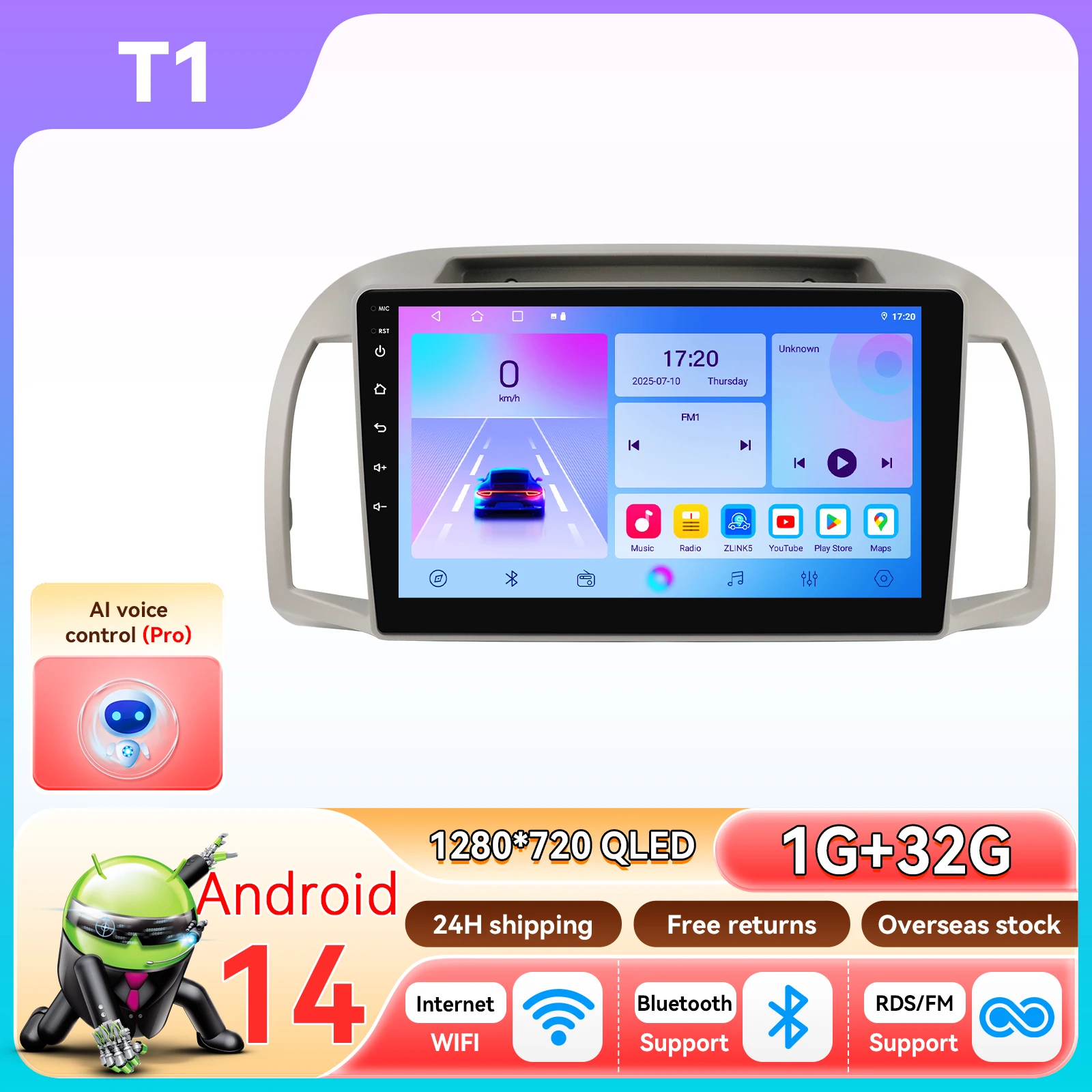 Hizpo AI Carplay Android Autoradio voor Nissan March Micra K12 2002-2010 Navigatie Auto GPS Head Unit Stereo 5G WIFI Multimedia