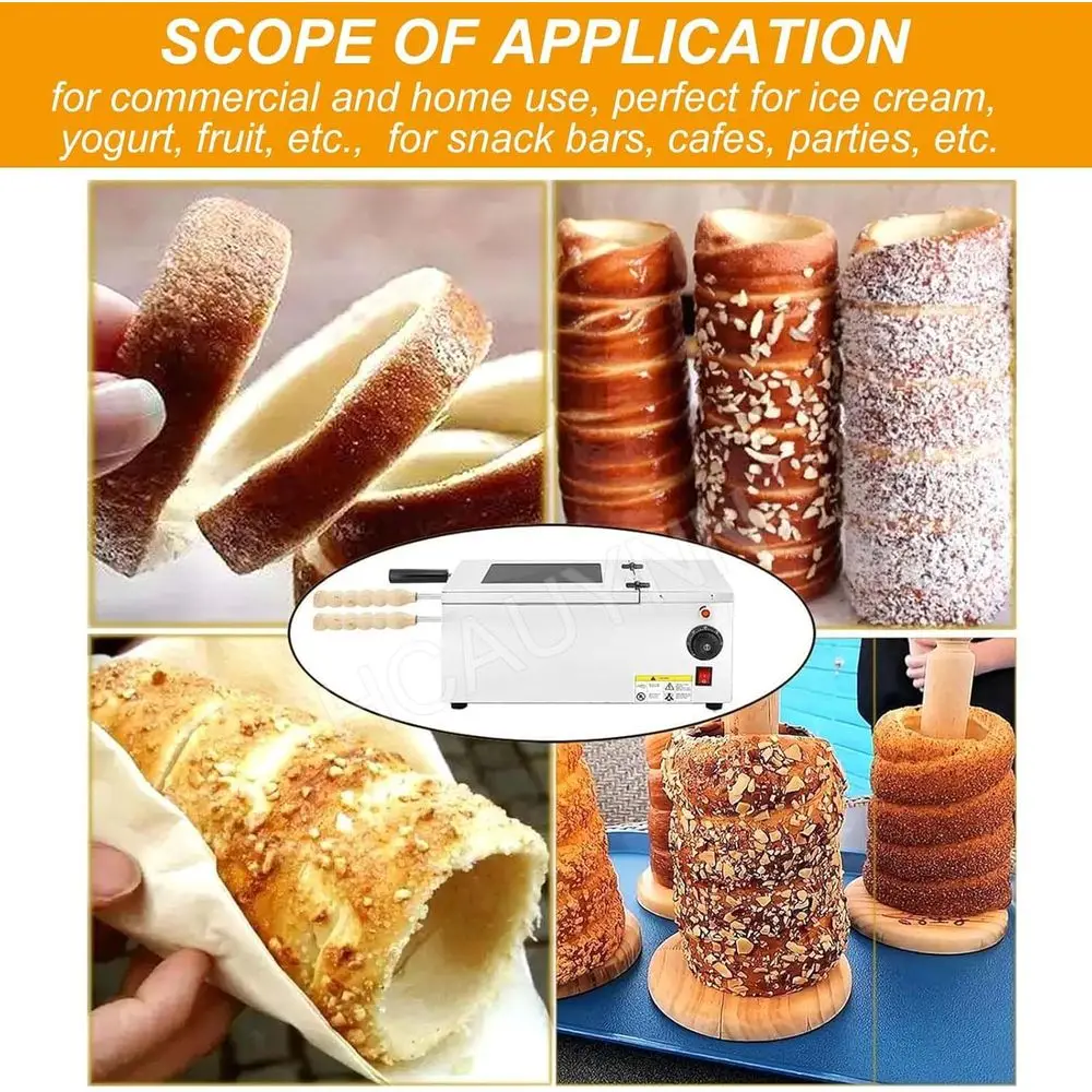 Electric Roaster Oven for Bread and Chimney Cakes, 50-300°C Adjustable Temp, Ideal for Home, Restaurant Kitchens