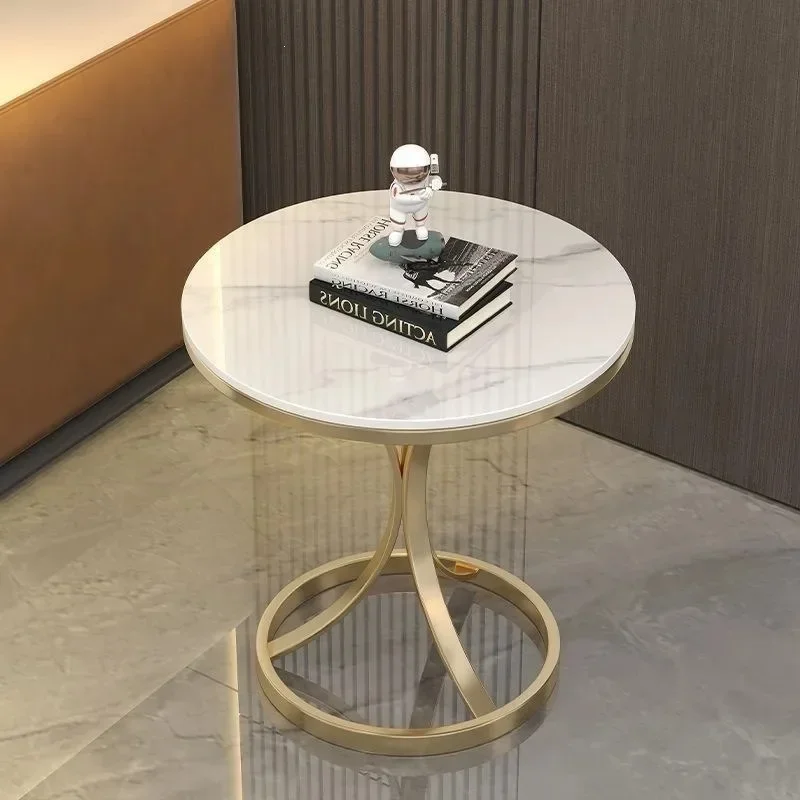 Creative Nordic Coffee Tables Movable Tea Table Center Table Circular Tabletop Rock Slab Material Modern Furniture Living Room O