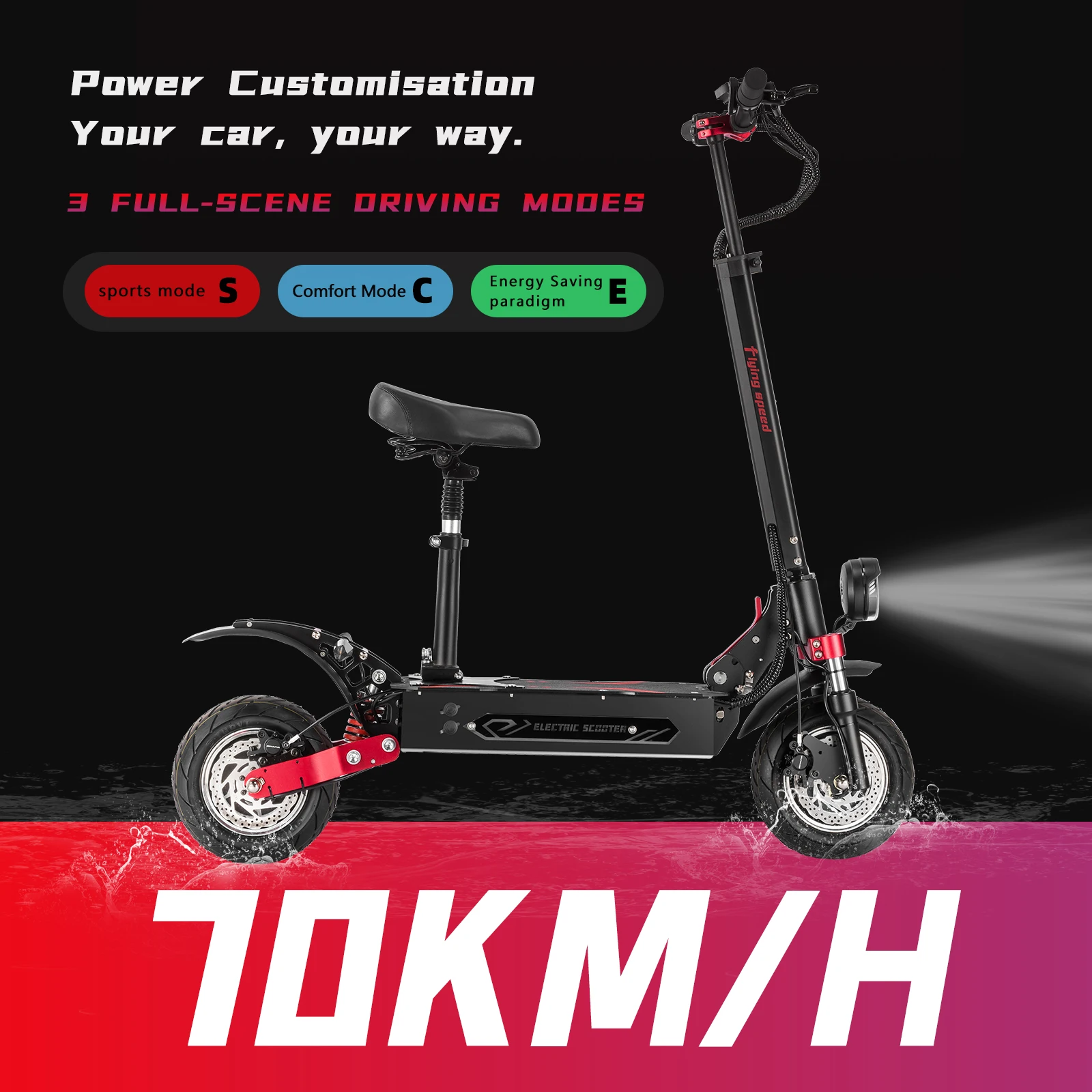 BOYUEDA Q7Pro Max E-Scooter 3200W Dual Motor 52V28AH Battery NFC Activated App Control Escooter Silent Tires Electric Scooter