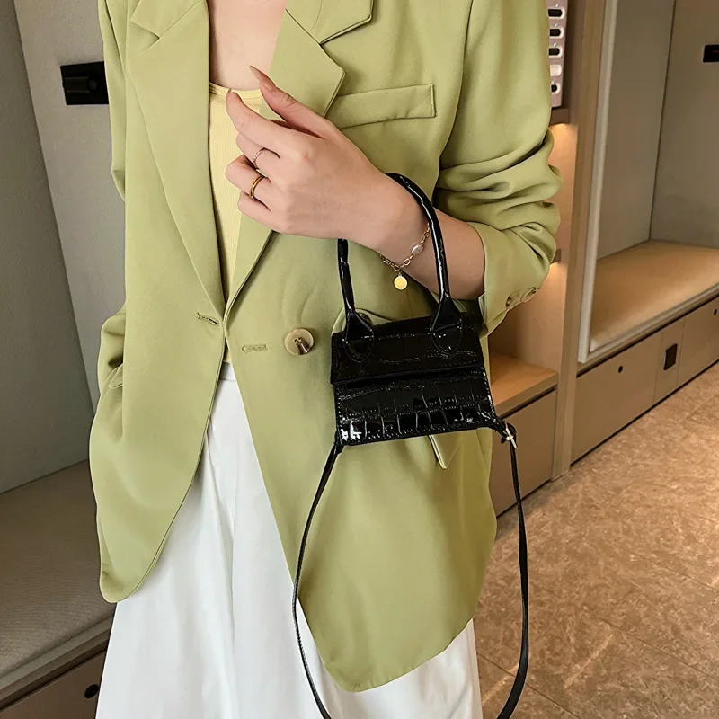 Mini Internet Celebrity PU Lipstick Change Small Square Bag 2024 New Fashion Trend One Shoulder Carrying Crossbody Bag for Women