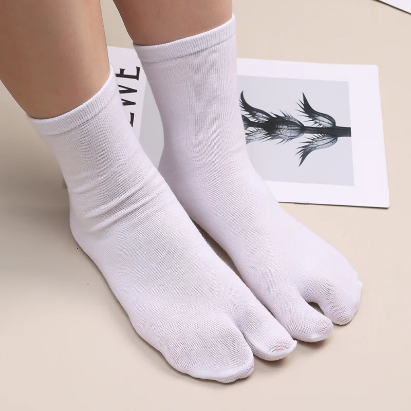 1/3Pairs Split Tabi Toes Socks Women Men Sports Running Sweaty Fiber Two Finger Socks Black Deodorant Breathable Long Socks