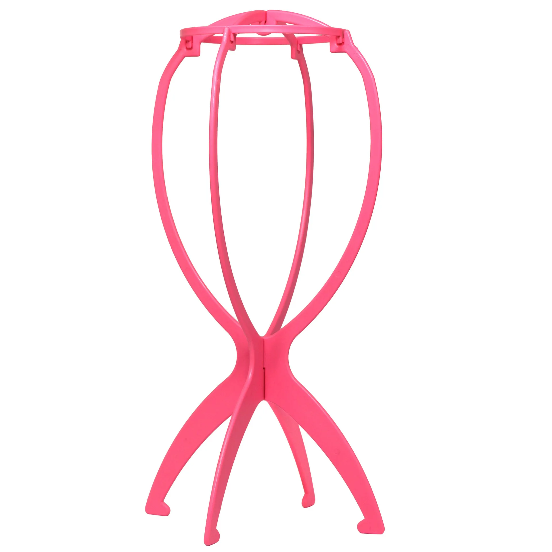 Supporto per parrucca in plastica Supporto per parrucca portatile Supporto per parrucca nero rosa Supporto per appendere parrucca Strumenti durevoli per l'esposizione dei capelli Accessori per parrucche