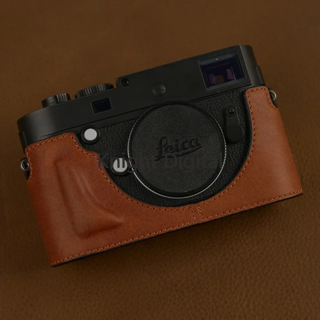 حافظة كاميرا من الجلد الطبيعي حقيبة فيديو نصف حقيبة لـ Leica M240-P M240 M262 M246 TYP246 MM M-D ME ومنفذ البطارية صناعة يدوية