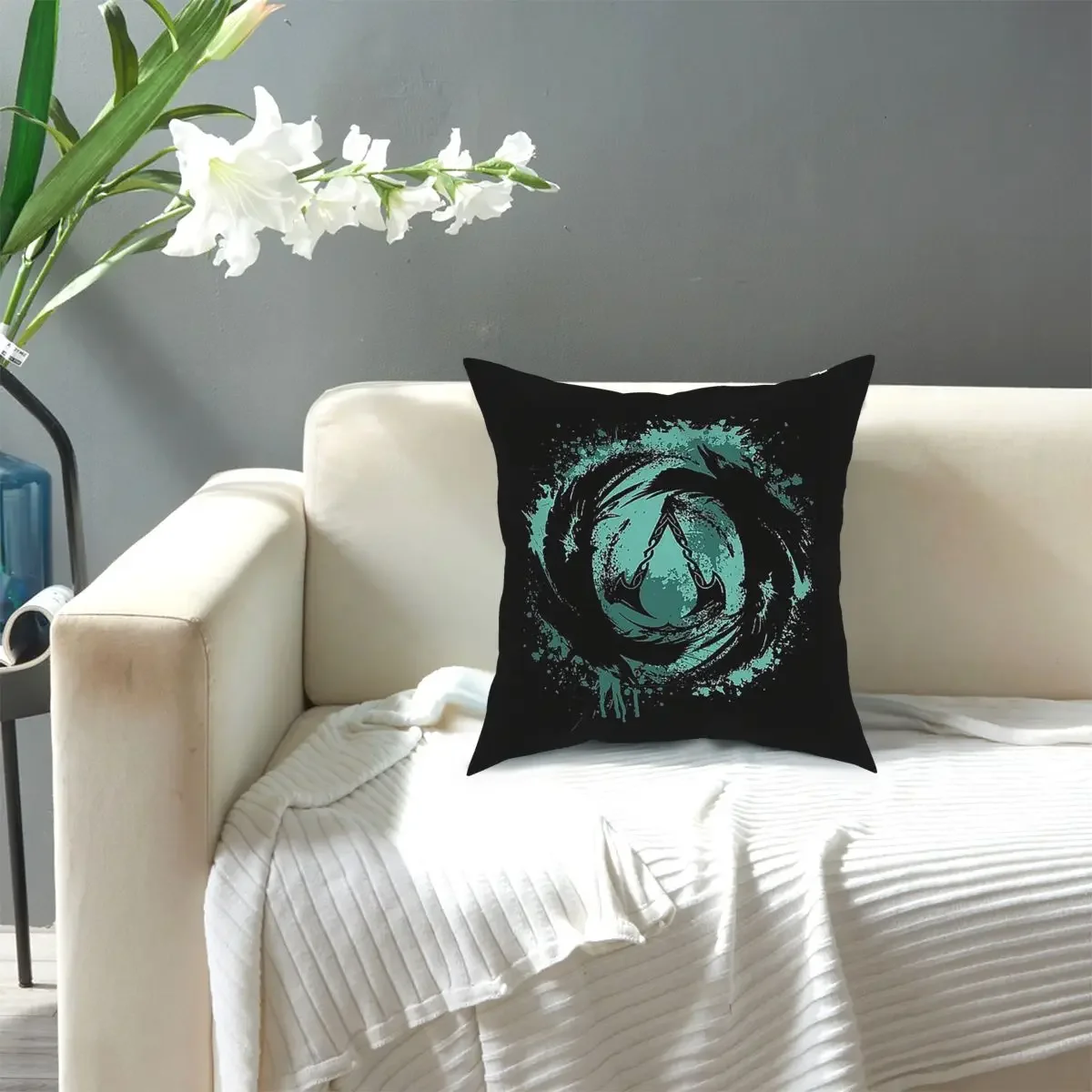 Assassins Creed Valhalla Logo (8) Square Pillow Case Cushions for Sofa Pillowcase 45*45 Cushion Covers