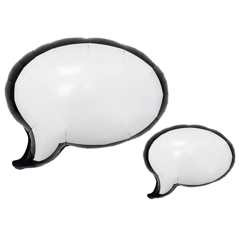 DIY Dialogue Bubble Aluminum Foil Balloon Conversation Handwritten Game Prop Party Atmosphere Dialog Box Balloon