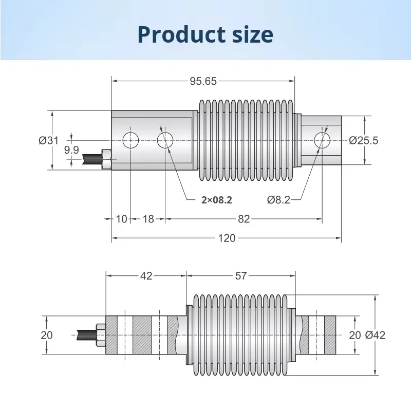 Force transmission American Transcell single point weighing sensor Bsh-100/200/300/500Kgss 0.5% accuracy 2mv/v 5v output