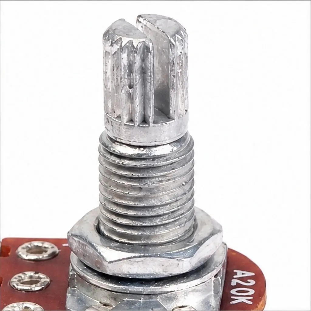 A20k Mini Long Knurled Split Shaft Guitar Volume Potentiometer Replacement for Guitar Amp Potentiometer Audio Potentiometers