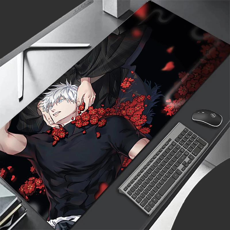 คอมพิวเตอร์ Varmilo คีย์บอร์ด Anime Mouse Pad jujutsu Kaisen Gojo อะนิเมะอุปกรณ์เสริมสําหรับเล่นเกมตาราง XXL Gamer พรมโต๊ะ Mousepad