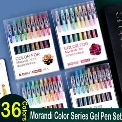 9 Colors/Set Colored Ballpoint Pen Morandi Hand Account Pen Color Gel Pen Replaceable 0.5 mm School Office Supplies Stationery