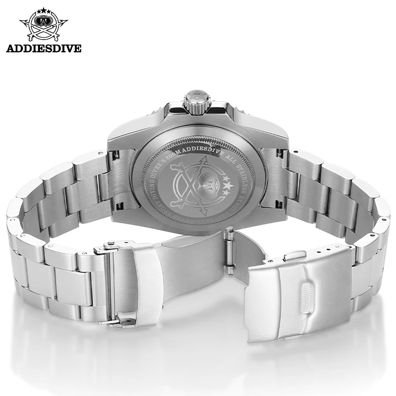 ADDIESDIVE Luxury Men\'s Watches Classic Stainless Steel Ceramic Bezel BGW9 Super Luminous 20Bar Diver Watch Date Display reloj