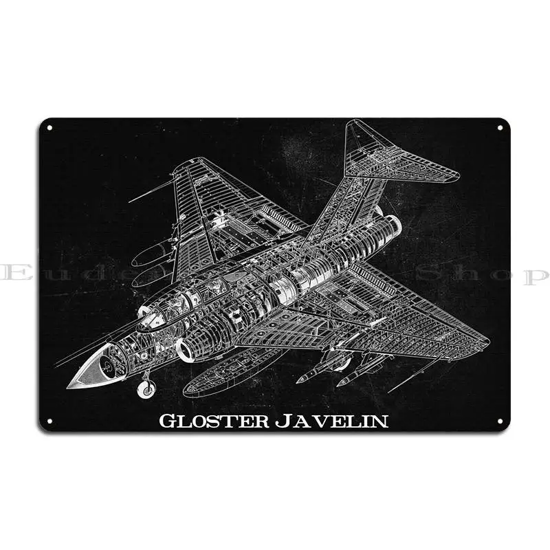 Gloster Javelin Metal Plaque Wall Mural Garage Designer Decoration Create Tin Sign Poster