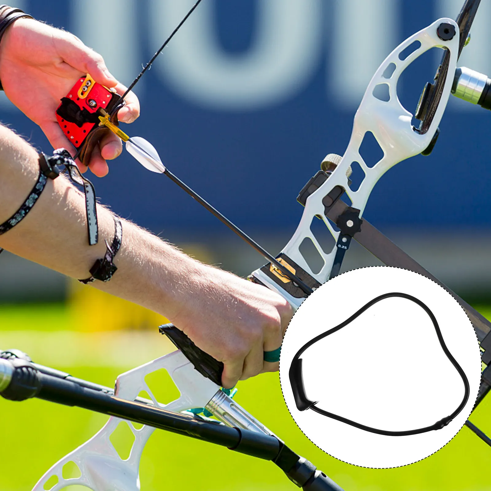 Archery Resistance Band Bow Trainer Elastic Rubber Grip Strength Posture Training Stretch Exerciser