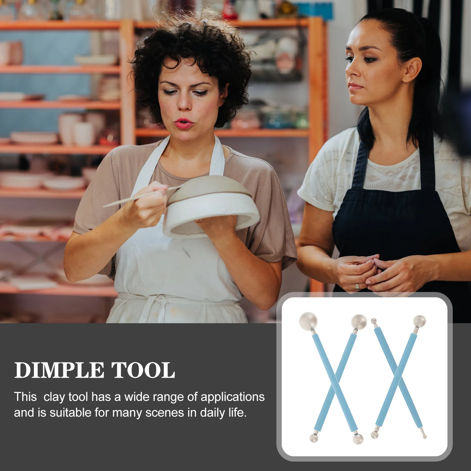 

4Pcs Reusable Clay Shaping Stylus with Dual Ball Tips Strong Metal Clay Sculpting Tools for Crafting Beginners and Professionals