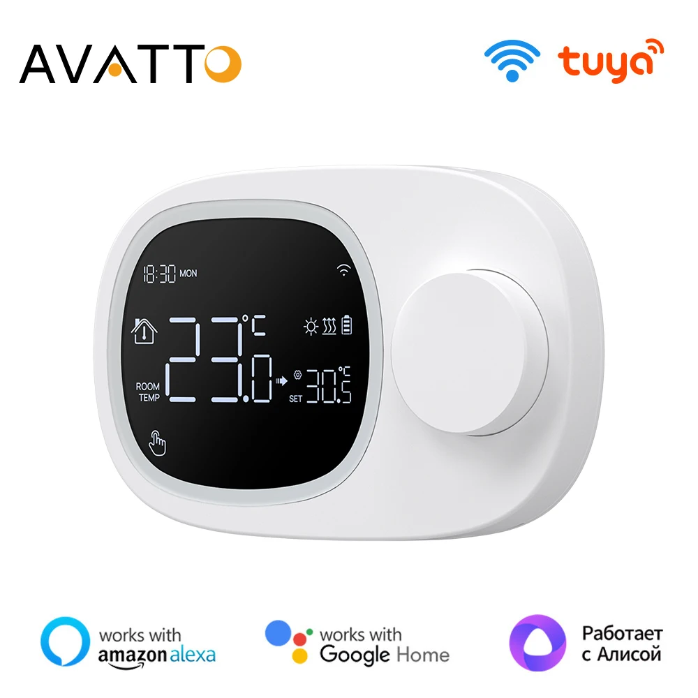 AVATTO Tuya WiFi 加熱/冷却スマート サーモスタット低電力バッテリー水ガスボイラー温度コントローラー、Alexa Google ホーム