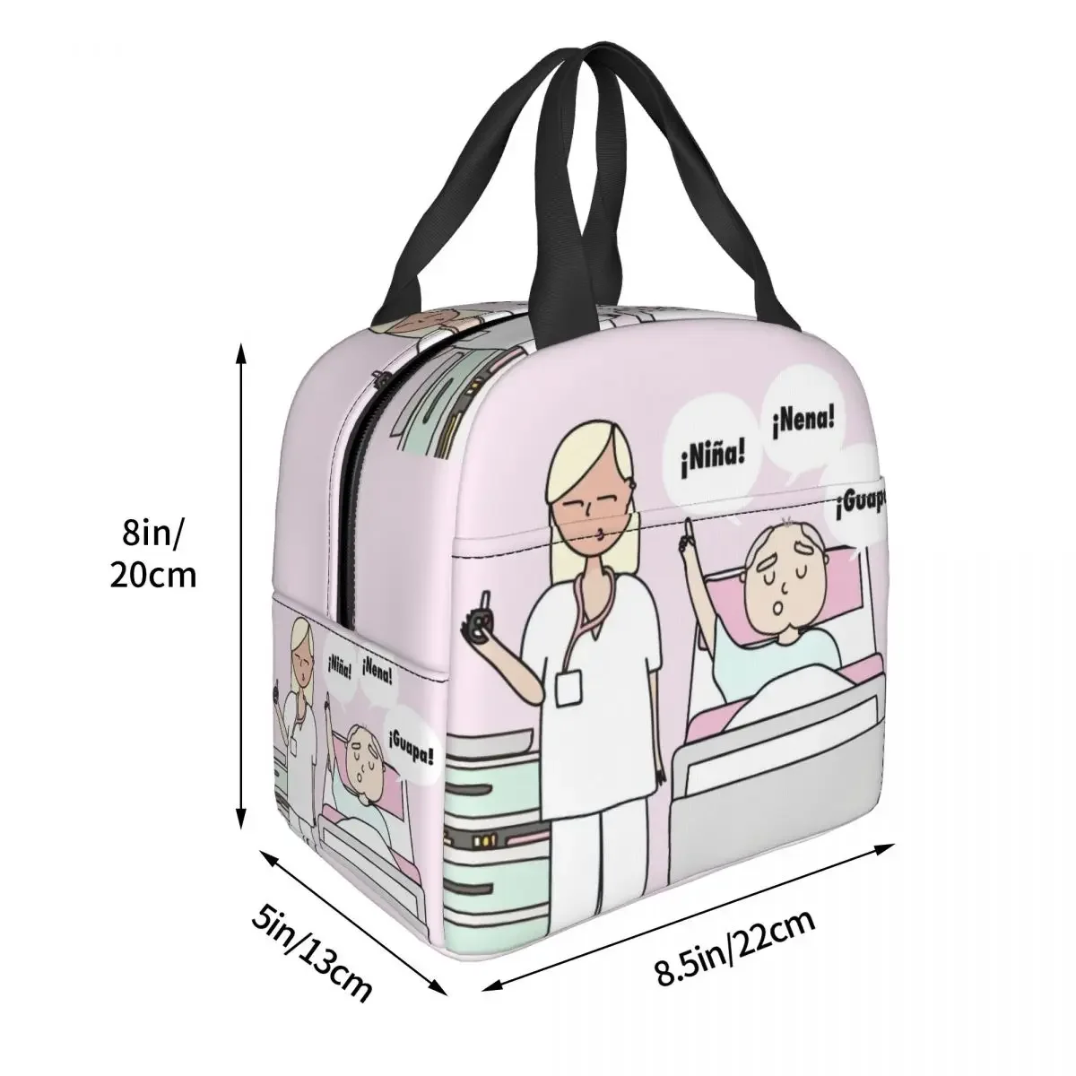 Funny Cartoon Nurse Insulated Lunch Bags Leakproof Enfermera En Apuros Reusable Thermal Bag Tote Lunch Box School Girl Boy