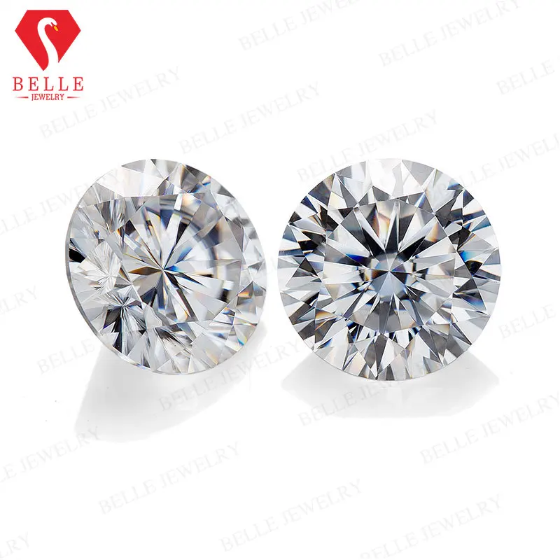 

Round White Moissanite Loose Stone 10 Hearts 10 Arrows Diamond Gem for Engagement Ring Pendant Necklace Jewelry Making