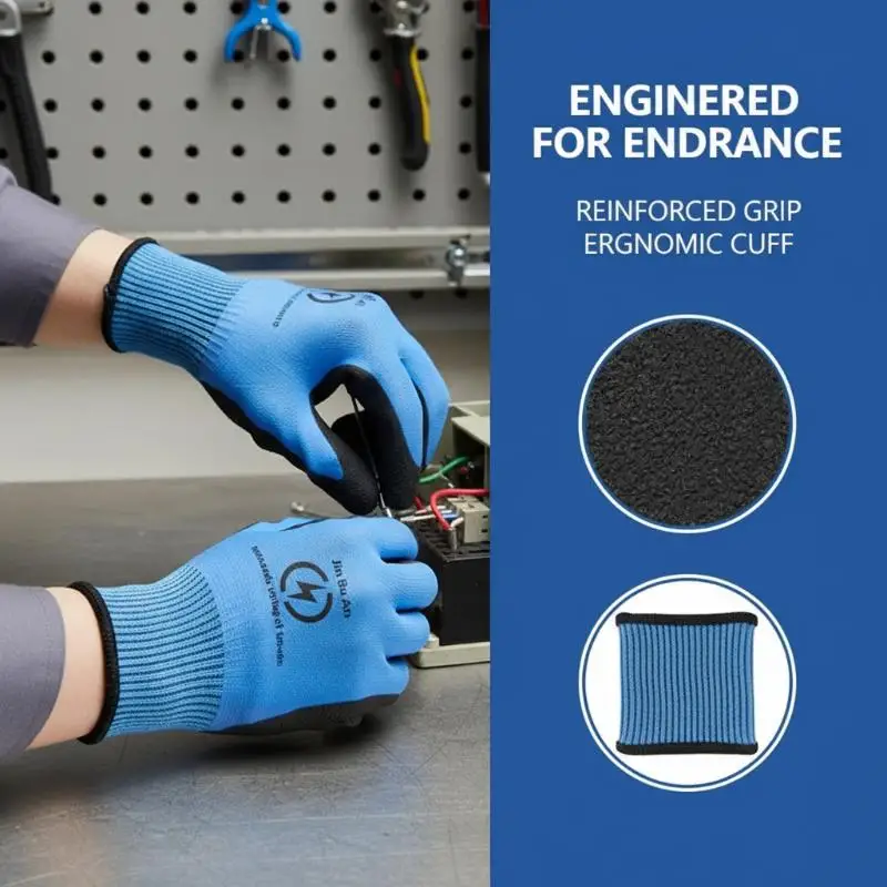 1000V Electrician Insulating Safety Gloves Blue Protective Workwear for Electrical Repair and Power Line MaintenanceHotsale